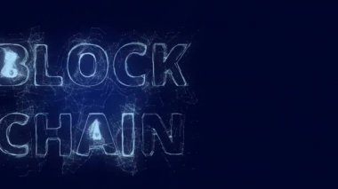 Block Chain saldırı unvanı pleksus etkisi yaratıyor. Noktalarla birleştirilmiş çizgiler. Satır başlığı plexus