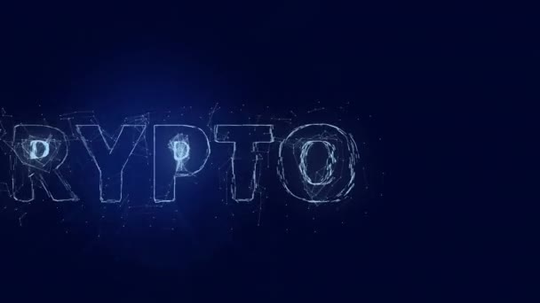 Kryptografický titul s efektem plexus. Spojené čáry s tečkami. Názvy řádků plexus — Stock video