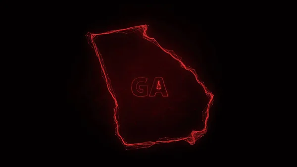 Plattegrond van Plexus met de staat Georgia uit de Verenigde Staten van Amerika op zwarte achtergrond. Verenigde Staten. Plexus kaart van Georgië — Stockfoto