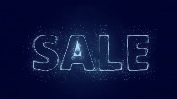 Sale text. Plexus with text sale. Plexus. 4K video — Stock Video