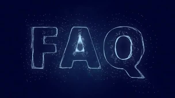 Texto FAQ. Plexo con texto FAQ. Plexo. Vídeo 4K — Vídeo de stock