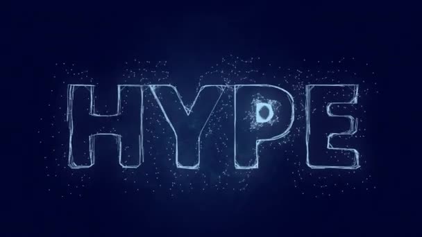 Hype text. Plexus with text hype. Plexus. 4K video — Stock Video