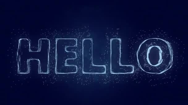 Merhaba mesaj. Merhaba mesajı olan Plexus. Pleksus. 4K video — Stok video