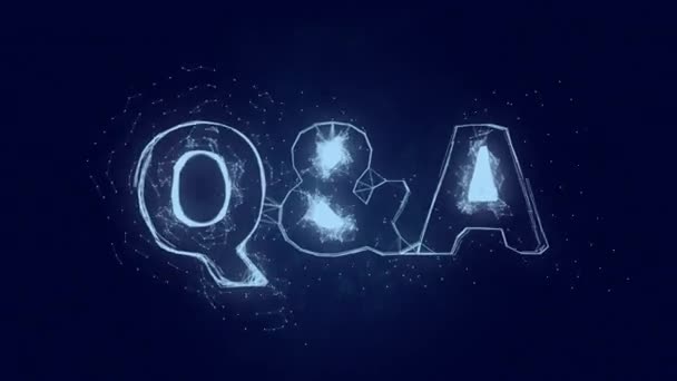 Q et R texte. Plexus avec texte Q et A. Plexus. Vidéo 4K — Video