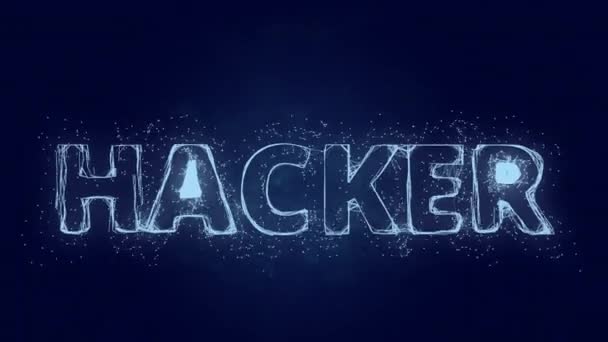 Hacker mesajı. Metin hackerlı Plexus. Pleksus. 4K video — Stok video