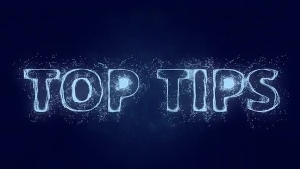 Topp tips text. Plexus med text topp tips. Plexus. 4K-video — Stockvideo