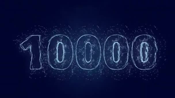 10 000 κείμενο. Plexus με κείμενο 10 000. Πλέξους. Βίντεο 4K — Αρχείο Βίντεο