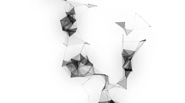 Plexo fantasia tecnologia abstrata. Fundo geométrico abstrato com linhas móveis, pontos e triângulos. Ciência. Medicina e tecnologia — Fotografia de Stock