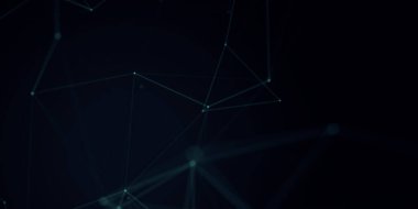 Soyut güzel geometrik arkaplan. Soyut pleksus fütüristik, karanlık bir arka planı olan çokgen uzay. Pleksus fantezisi. Soyut teknoloji