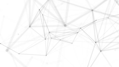Plexus fantezi soyut teknolojisi. Hareket eden çizgiler, noktalar ve üçgenlerle soyut geometrik arkaplan. - Bilim. Tıp ve teknoloji.