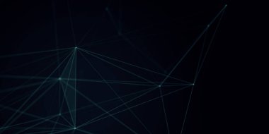 Soyut güzel geometrik arkaplan. Soyut pleksus fütüristik, karanlık bir arka planı olan çokgen uzay. Pleksus fantezisi. Soyut teknoloji