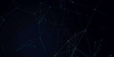 Soyut güzel geometrik arkaplan. Soyut pleksus fütüristik, karanlık bir arka planı olan çokgen uzay. Pleksus fantezisi. Soyut teknoloji