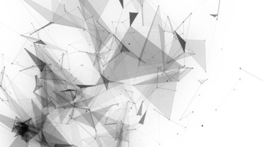 Plexus fantezi soyut teknolojisi. Hareket eden çizgiler, noktalar ve üçgenlerle soyut geometrik arkaplan. - Bilim. Tıp ve teknoloji.