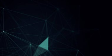 Soyut güzel geometrik arkaplan. Soyut pleksus fütüristik, karanlık bir arka planı olan çokgen uzay. Pleksus fantezisi. Soyut teknoloji