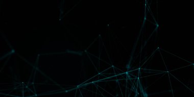 Soyut güzel geometrik arkaplan. Soyut pleksus fütüristik, karanlık bir arka planı olan çokgen uzay. Pleksus fantezisi. Soyut teknoloji