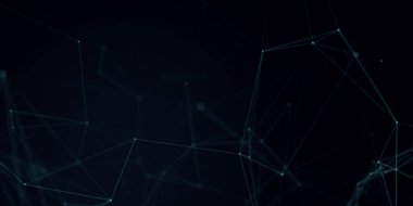 Soyut güzel geometrik arkaplan. Soyut pleksus fütüristik, karanlık bir arka planı olan çokgen uzay. Pleksus fantezisi. Soyut teknoloji