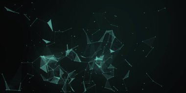 Soyut güzel geometrik arkaplan. Soyut pleksus fütüristik, karanlık bir arka planı olan çokgen uzay. Pleksus fantezisi. Soyut teknoloji