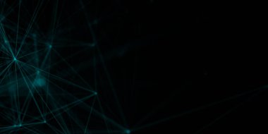 Soyut güzel geometrik arkaplan. Soyut pleksus fütüristik, karanlık bir arka planı olan çokgen uzay. Pleksus fantezisi. Soyut teknoloji