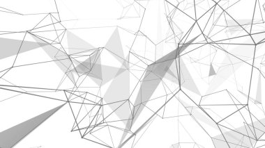 Plexus fantezi soyut teknolojisi. Hareket eden çizgiler, noktalar ve üçgenlerle soyut geometrik arkaplan. - Bilim. Tıp ve teknoloji.