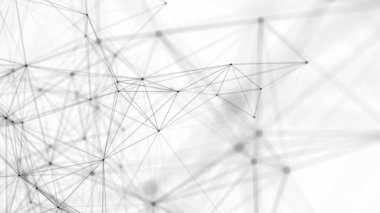 Plexus fantezi soyut teknolojisi. Hareket eden çizgiler, noktalar ve üçgenlerle soyut geometrik arkaplan. - Bilim. Tıp ve teknoloji.