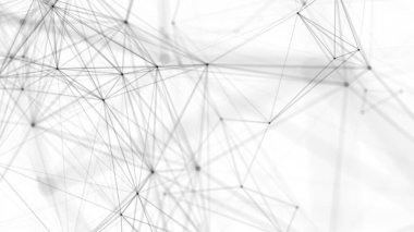 Plexus fantezi soyut teknolojisi. Hareket eden çizgiler, noktalar ve üçgenlerle soyut geometrik arkaplan. - Bilim. Tıp ve teknoloji.