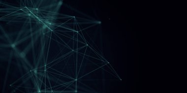 Soyut güzel geometrik arkaplan. Soyut pleksus fütüristik, karanlık bir arka planı olan çokgen uzay. Pleksus fantezisi. Soyut teknoloji