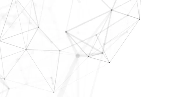 Plexus fantasy elvont technológia. Absztrakt geometriai háttér mozgó vonalakkal, pontokkal és háromszögekkel. Tudomány. Gyógyszer és technológia — Stock Fotó