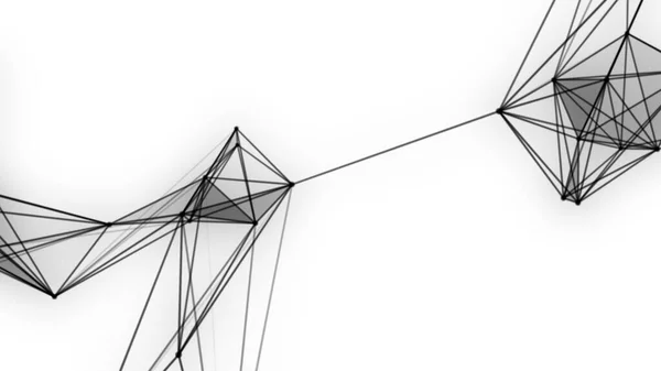 Plexus fantasy abstrakcyjna technologia. Streszczenie geometrycznego tła z ruchomymi liniami, kropkami i trójkątami. Nauka. Medycyna i technologia — Zdjęcie stockowe