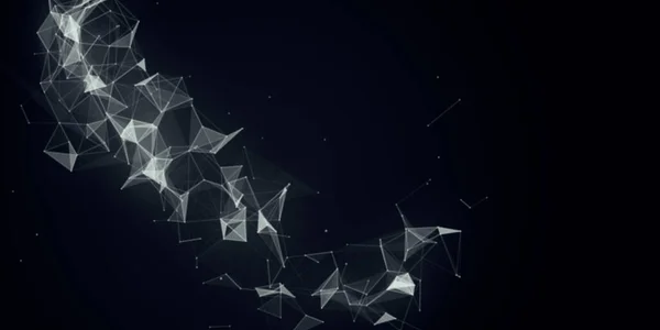 Beau fond géométrique abstrait. Plexus abstrait futuriste, espace polygonal avec un fond sombre. Fantasme de Plexus. Technologie abstraite — Photo
