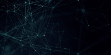 Soyut güzel geometrik arkaplan. Soyut pleksus fütüristik, karanlık bir arka planı olan çokgen uzay. Pleksus fantezisi. Soyut teknoloji