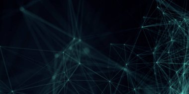 Soyut güzel geometrik arkaplan. Soyut pleksus fütüristik, karanlık bir arka planı olan çokgen uzay. Pleksus fantezisi. Soyut teknoloji