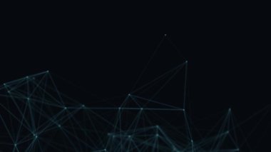 Soyut güzel geometrik arkaplan. Soyut pleksus fütüristik, karanlık bir arka planı olan çokgen uzay. Pleksus fantezisi. Soyut teknoloji