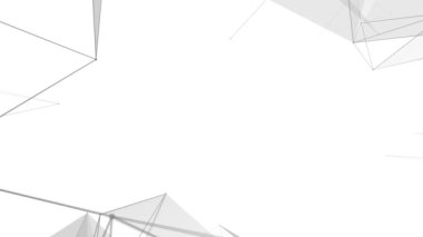 Plexus fantezi soyut teknolojisi. Hareket eden çizgiler, noktalar ve üçgenlerle soyut geometrik arkaplan. - Bilim. Tıp ve teknoloji. Döngü canlandırmaları