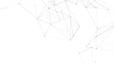 Plexus fantezi soyut teknolojisi. Hareket eden çizgiler, noktalar ve üçgenlerle soyut geometrik arkaplan. - Bilim. Tıp ve teknoloji. Döngü canlandırmaları