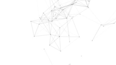 Plexus fantezi soyut teknolojisi. Hareket eden çizgiler, noktalar ve üçgenlerle soyut geometrik arkaplan. - Bilim. Tıp ve teknoloji. Döngü canlandırmaları