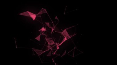 Soyut güzel geometrik arkaplan. Soyut pleksus fütüristik, karanlık bir arka planı olan çokgen uzay. Pleksus fantezisi. Soyut teknoloji