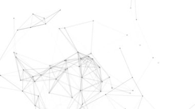 Plexus fantezi soyut teknolojisi. Hareket eden çizgiler, noktalar ve üçgenlerle soyut geometrik arkaplan. - Bilim. Tıp ve teknoloji. Döngü canlandırmaları