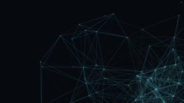 Soyut güzel geometrik arkaplan. Soyut pleksus fütüristik, karanlık bir arka planı olan çokgen uzay. Pleksus fantezisi. Soyut teknoloji