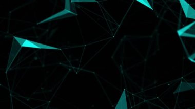 Soyut güzel geometrik arkaplan. Soyut pleksus fütüristik, karanlık bir arka planı olan çokgen uzay. Pleksus fantezisi. Soyut teknoloji