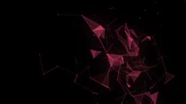 Soyut güzel geometrik arkaplan. Soyut pleksus fütüristik, karanlık bir arka planı olan çokgen uzay. Pleksus fantezisi. Soyut teknoloji