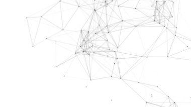 Plexus fantezi soyut teknolojisi. Hareket eden çizgiler, noktalar ve üçgenlerle soyut geometrik arkaplan. - Bilim. Tıp ve teknoloji. Döngü canlandırmaları