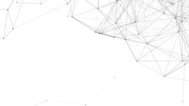 Plexus fantezi soyut teknolojisi. Hareket eden çizgiler, noktalar ve üçgenlerle soyut geometrik arkaplan. - Bilim. Tıp ve teknoloji. Döngü canlandırmaları