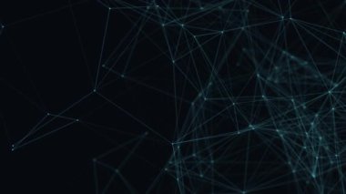 Soyut güzel geometrik arkaplan. Soyut pleksus fütüristik, karanlık bir arka planı olan çokgen uzay. Pleksus fantezisi. Soyut teknoloji