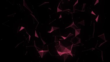 Soyut güzel geometrik arkaplan. Soyut pleksus fütüristik, karanlık bir arka planı olan çokgen uzay. Pleksus fantezisi. Soyut teknoloji