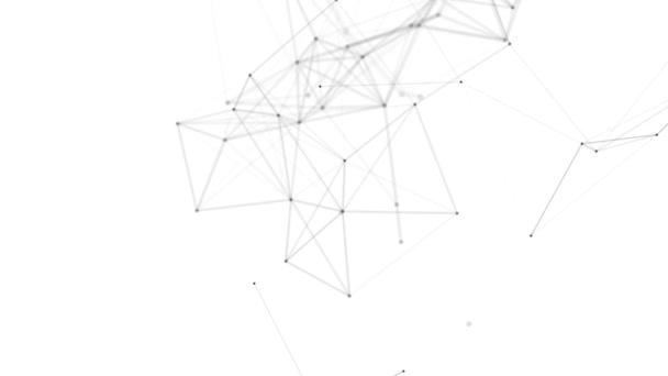 Plexus fantasi teknologi abstrak. Latar belakang geometris abstrak dengan garis bergerak, titik dan segitiga. Ilmu pengetahuan. Obat dan teknologi. Animasi loop — Stok Video