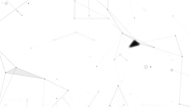 Plexus fantasie abstracte technologie. Abstracte geometrische achtergrond met bewegende lijnen, stippen en driehoeken. Wetenschap. Geneeskunde en technologie. Lusanimaties — Stockvideo