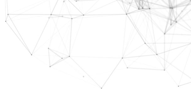 Αφηρημένη τεχνολογία φαντασίας πλέξους. Αφηρημένο γεωμετρικό υπόβαθρο με κινούμενες γραμμές, τελείες και τρίγωνα. Επιστήμη. Ιατρική και τεχνολογία. Κινούμενα σχέδια βρόχων — Αρχείο Βίντεο