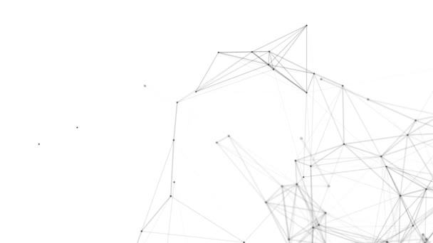 Plexus fantasi abstrakt teknik. Abstrakt geometrisk bakgrund med rörliga linjer, prickar och trianglar. Vetenskap. Medicin och teknik. Drift av loopar — Stockvideo