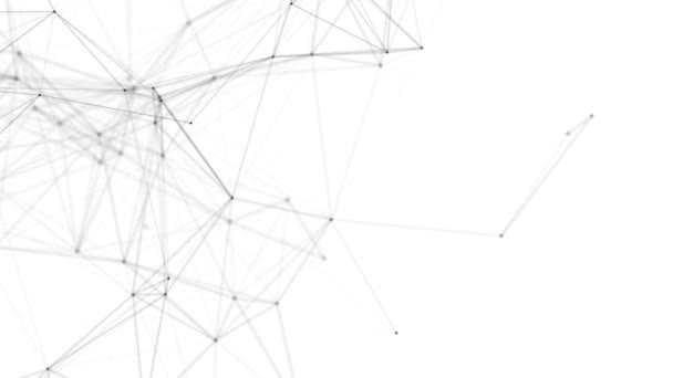 Plexus fantasie abstracte technologie. Abstracte geometrische achtergrond met bewegende lijnen, stippen en driehoeken. Wetenschap. Geneeskunde en technologie. Lusanimaties — Stockvideo