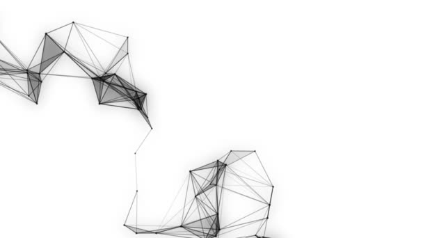 Plexus fantezi soyut teknolojisi. Hareket eden çizgiler, noktalar ve üçgenlerle soyut geometrik arkaplan. - Bilim. Tıp ve teknoloji. Döngü canlandırmaları — Stok video